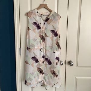 Aritzia Wilfred Silk Beauzelle Button Down Dress Tunic Large